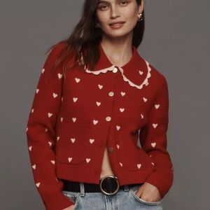 NWT! Anthropology Heart Coatigan Jacket Sweater, Medium